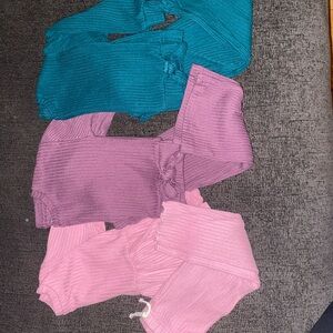 Lot of 3 Matching George Jogger sets Colorful Ribbed Leggings Sets Size 12-18 mo